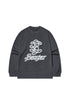 White Ink Printed Logo Long Sleeve Sweatshirt-Dark Grey